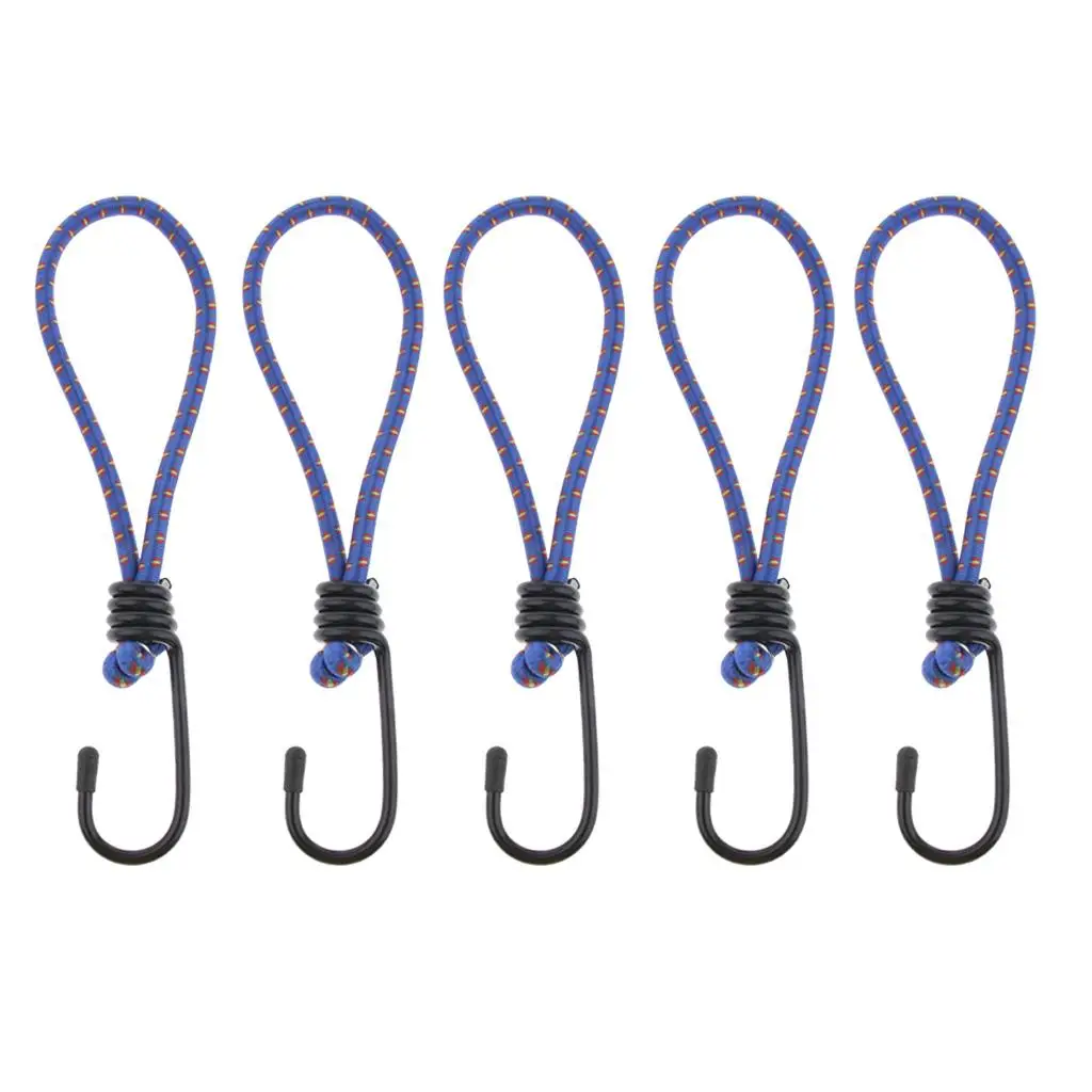 5 Pcs Hook Tie - Tarpaulin Elastic Stretch Cord Straps With Hook random color