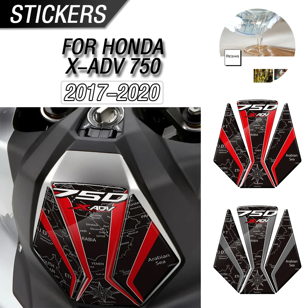 

Suitable for 2017-2020 Honda X-ADV 750 motorcycle fuel tank pad protection 3D resin black red gray sticker