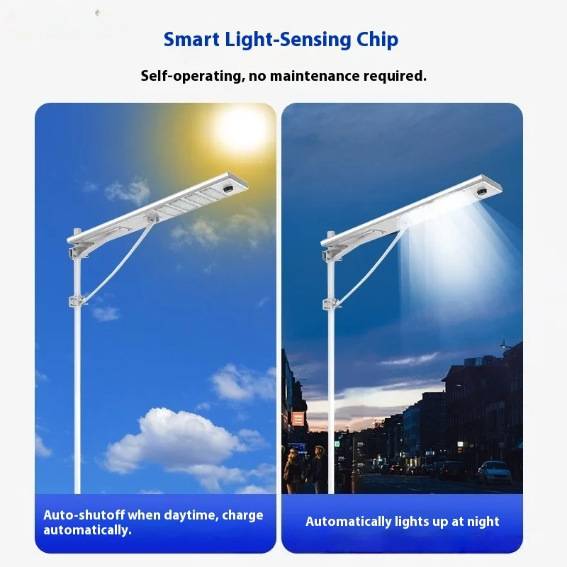 Lumière solaire extérieure intégrée lampadaire solaire LED PWM lumière contrôlée Induction 40-200W panneau solaire photovoltaïque charge