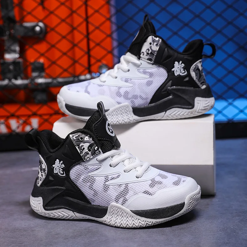 

Брендовые высококачественные баскетбольные туфли для мальчиков Нескользящие дышащие спортивные туфли на толстой подошве беговые кроссовки для девочек обувная обувь