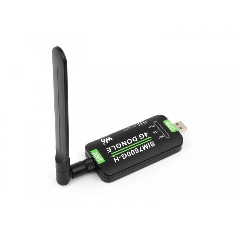 SIM7600G-H 4G USB DONGLE With Antenna, Industrial Grade 4G Communication And GNSS Positioning Peripheral, Global Band Support