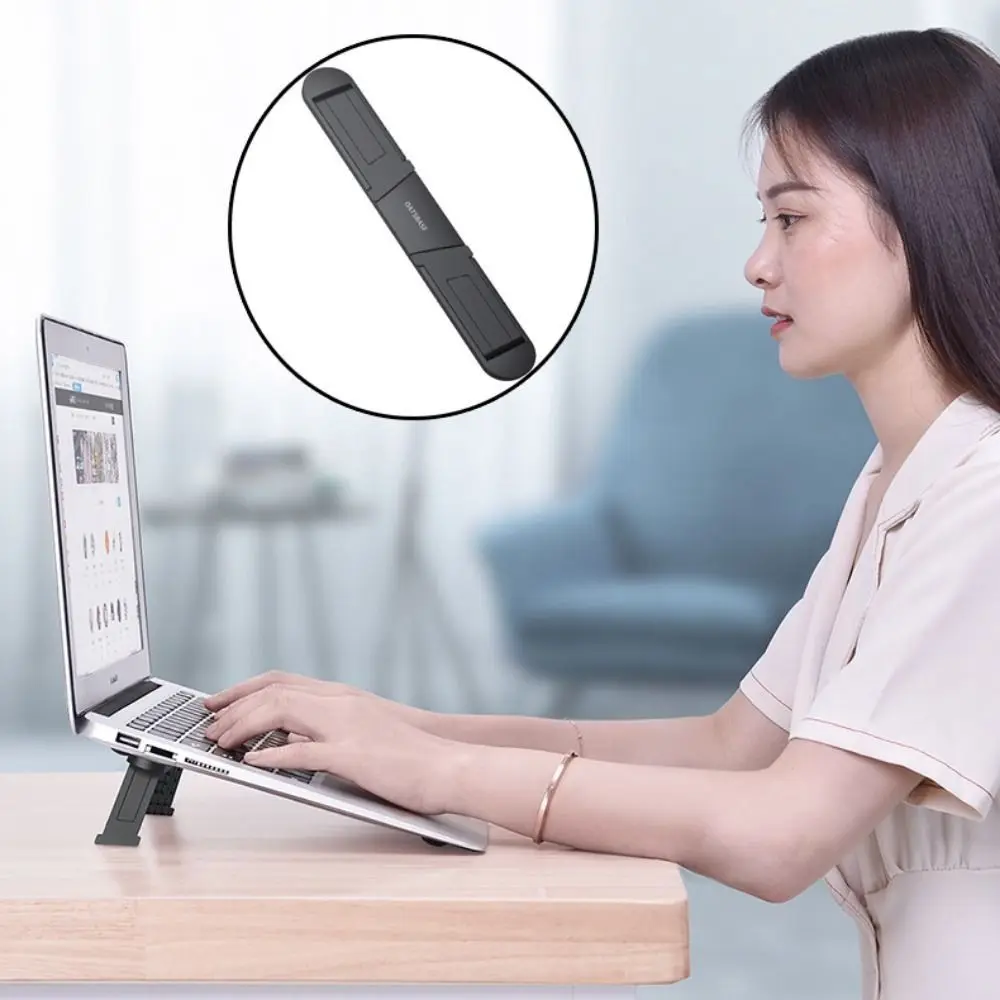 Foldable Laptop Radiator Stand Self-adhesive Lightweight Keyboard Riser Desktop Raise Plastic Computer Cooling Stand Office