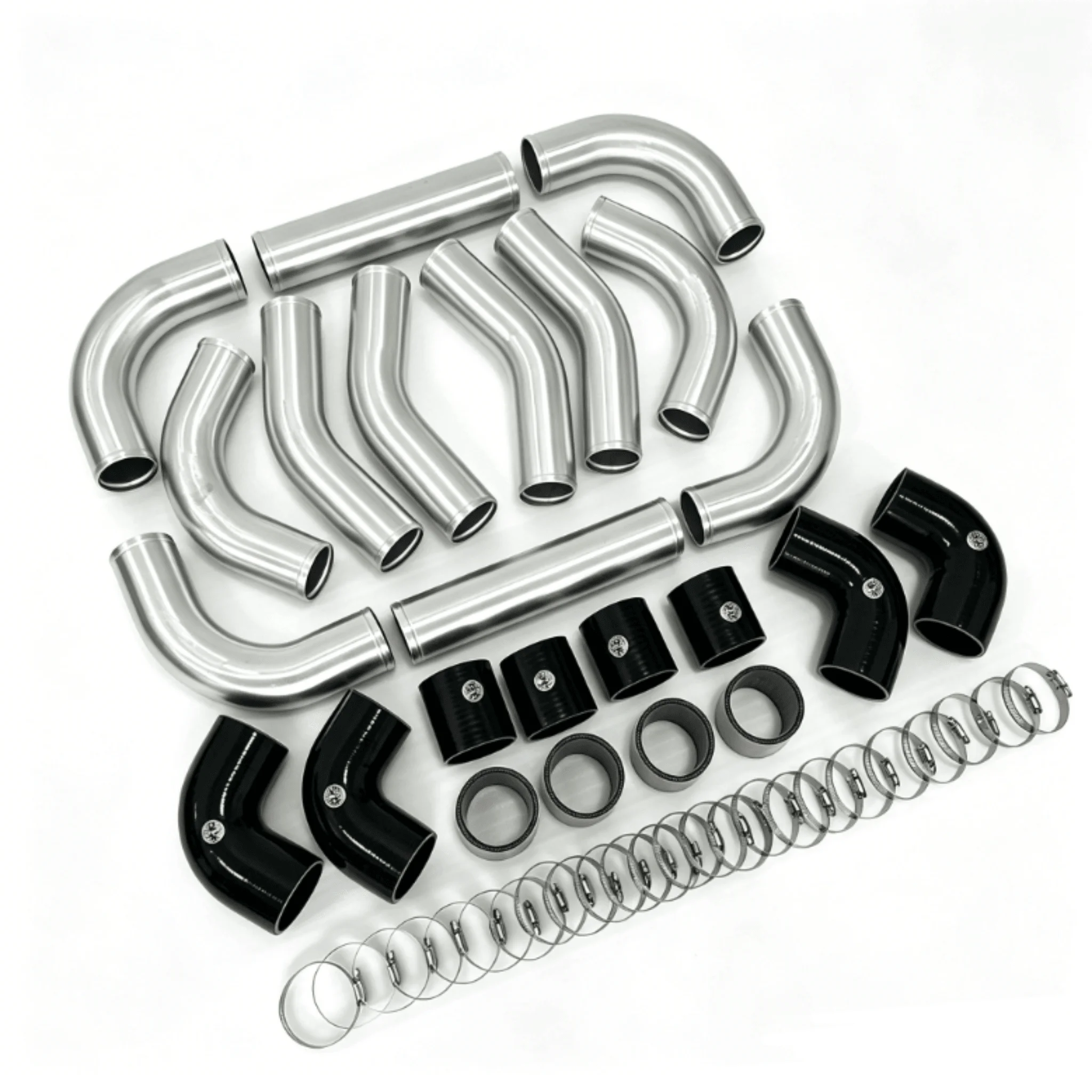 Intercooler Piping Kit Aluminum 2.5 Inch - Kit de tuyauterie d'intercooler frontal turbocompressé