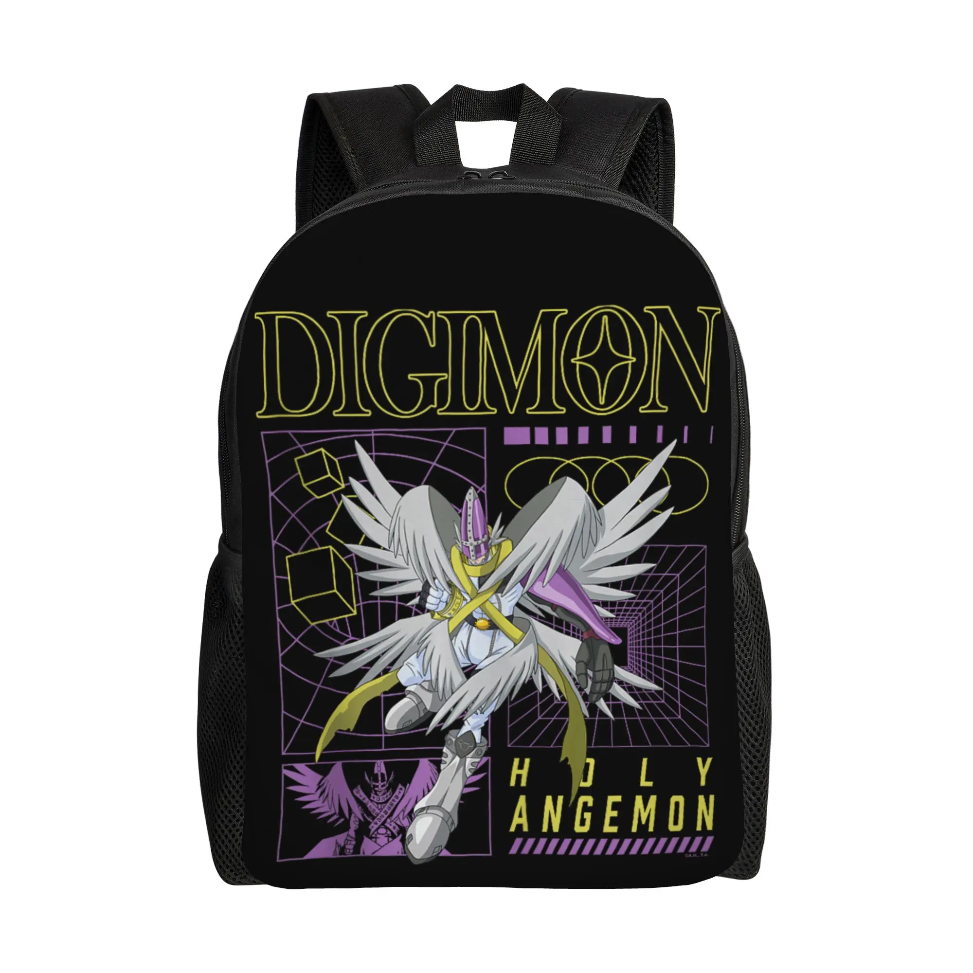 

Digimon Holy Angemon Y2K Geometric Collage Monsters Tank Top backpack ita bag mochila Casual School Sturdy Shoulder Rucksack