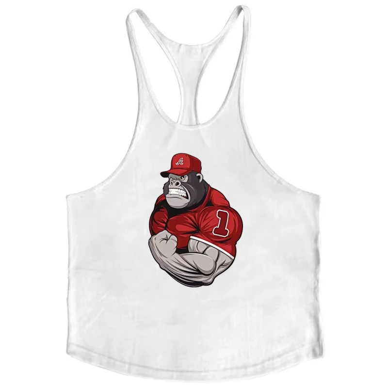 

Men's Gorilla Muscle Graphic 100% Cotton Bodybuilding Vest - Trending Recommendation, Muscle Line Accentuating Training Vest