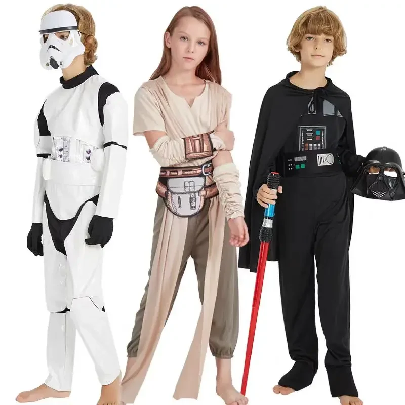 2024 New Black Warrior Costume Storm Trooper Darth Vader Anakin Skywalker Girl Wars Rey Cosplay party costume clothing cape mask