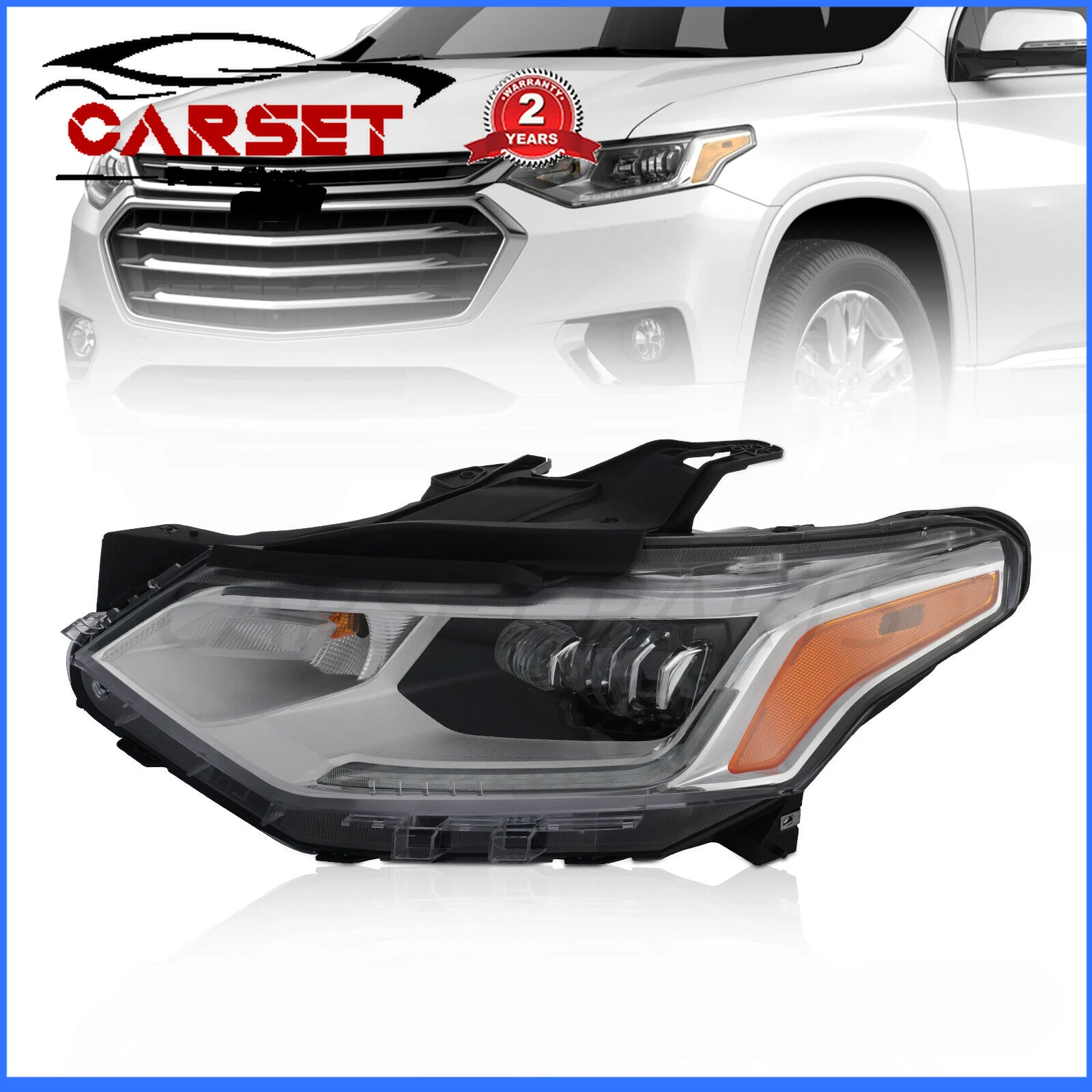 For 2018-2021 Chevy Traverse LED Type W/ DRL Headlight Headlamp 84721416, GM2502487,887769697760