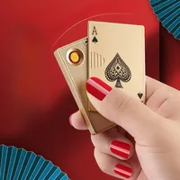 Creative Playing Cards Tungsten Wire Ignite Charging Lighter Side Slipping Ignite Metal Funny Toy USB Lighters Smoking Wholesale