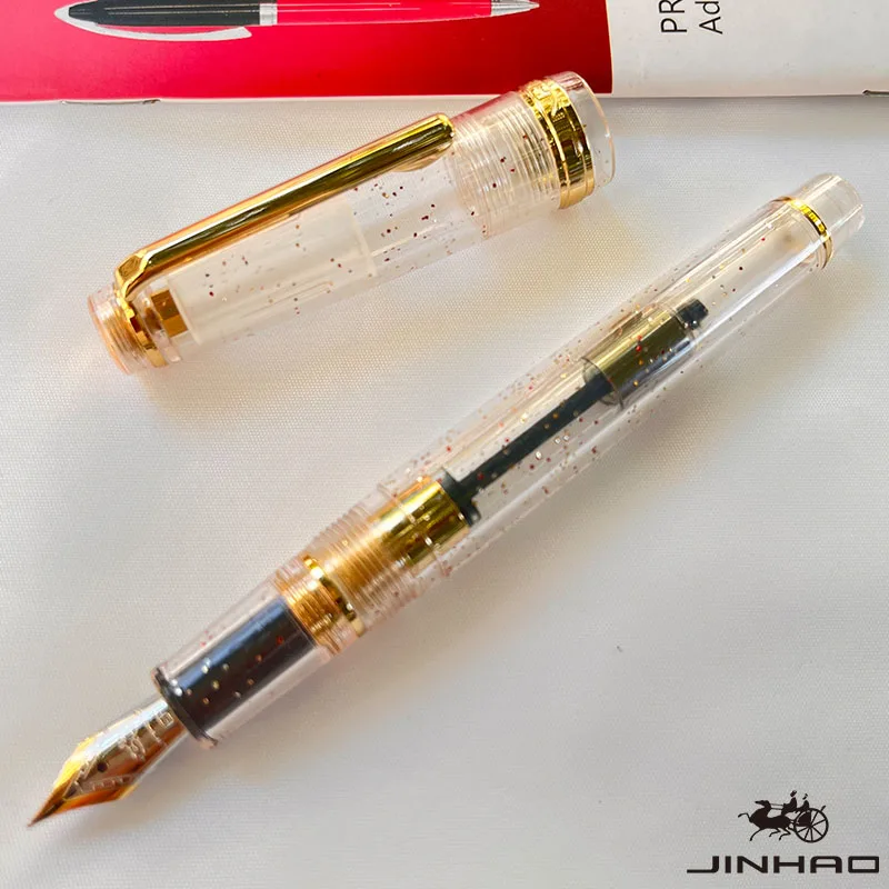 Jinhao 82-Füllfederhalter, goldener Clip, EF/F/M-Feder, Acryl-Tintenstift, luxuriöse Schreibstifte für Schreibwaren, Business, Büro, Schulbedarf – Detail 15