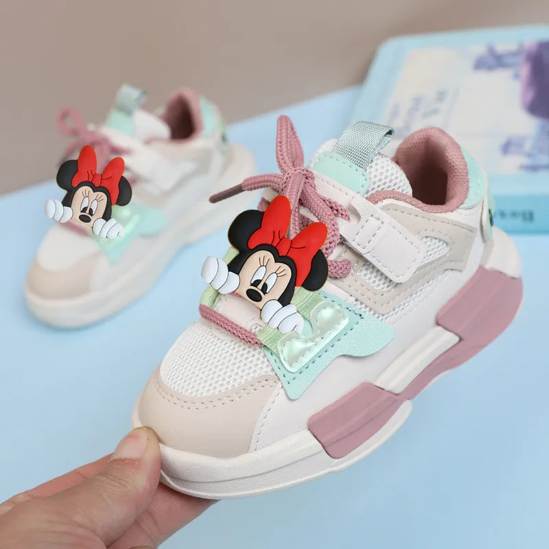 

Disney Girls Board Shoes Spring and Autumn mickey mouse New Boys Sports Shoes Student Velcro Casual Shoes Cartoon Sneakers