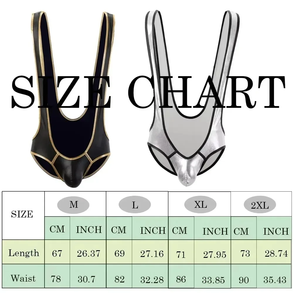 Sexy Men's Undershirts Wrestling Leotards Singlet Jumpsuit Youth Erotic Pu Leather Bodywear Gay Porn Lingerie Jockstrap Bodysuit