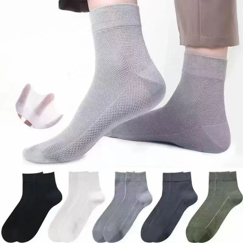 

7Pcs Sock Leisure Athletic Sports Crew Dress Men Women mid-calf Granular Foot Massage Cotton Antibacterial Breathable Mesh B8W45