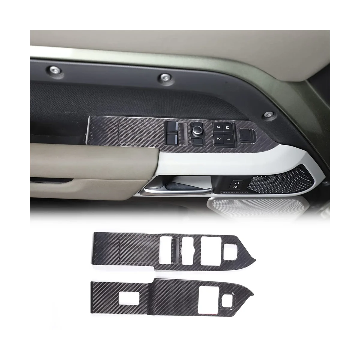 Dry Carbon Fiber Window Lift Switch Frame Cover Trim for 90 2020-2023 LHD Interior Accessories