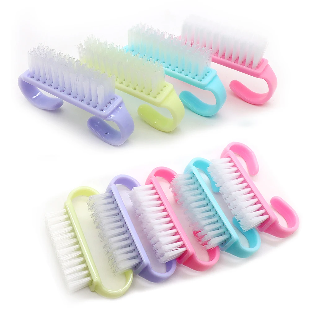 20Pcs Small Angle Cleaning Brushes Plastic Handle Grip Handle Cleaner Scrubbing Multi-function Brush For Toes Nails Art Manicure