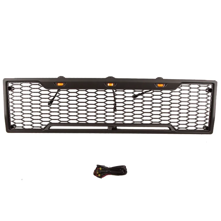 Gross Black Car Grille with Led Lights Offroad 4x4 Accessories Pickup Front Grill for F150 1980 - 1986