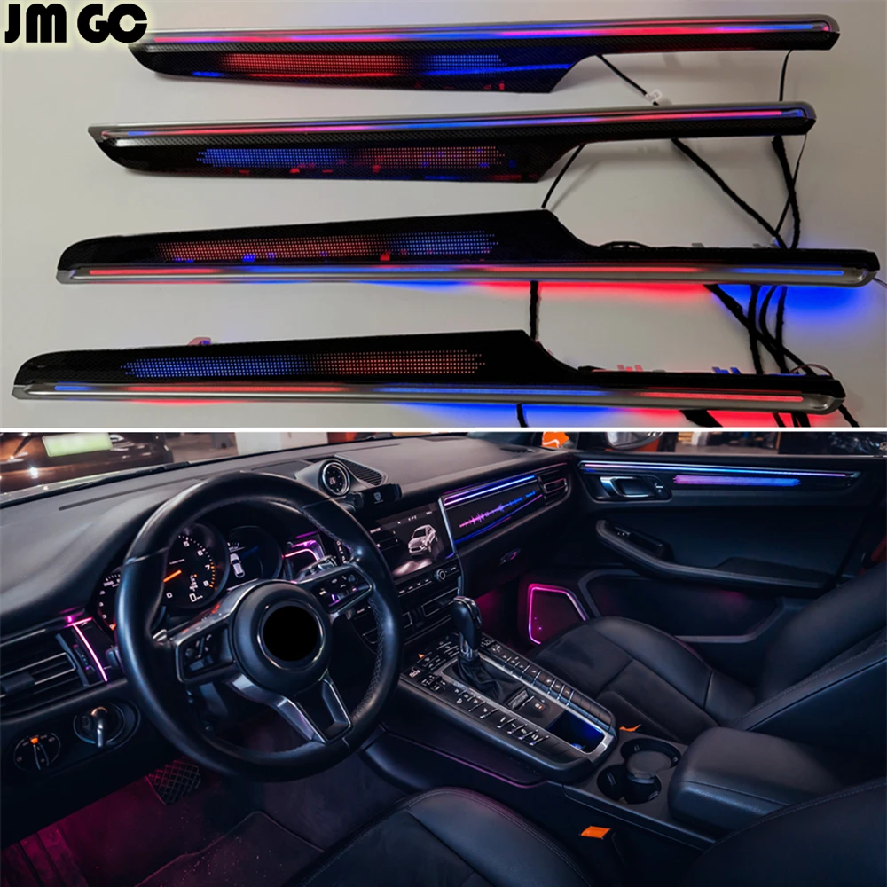 Car 64 color Dynamic meteor Ambient light Suitable for Porsche Macan Door LED trim panel Interior light upgrade APP control