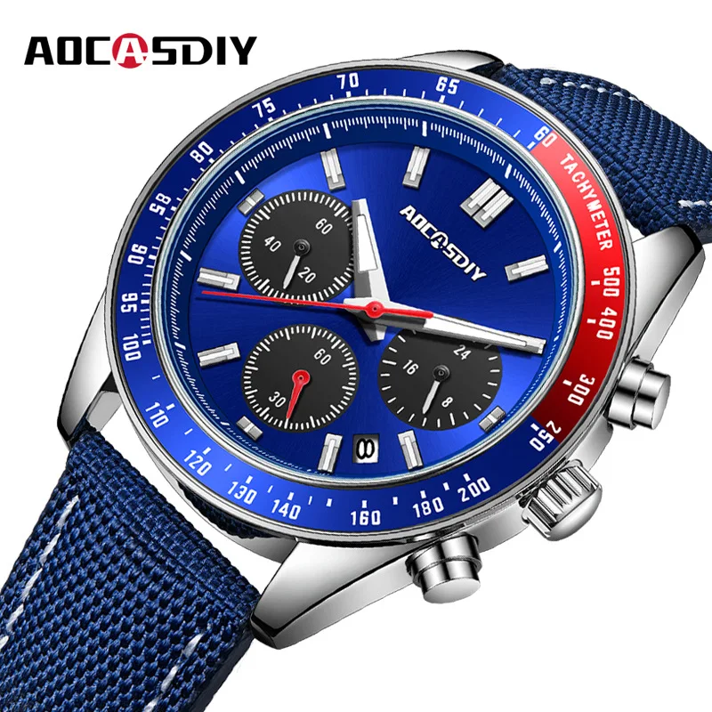 AOCASDIY foreign trade watch multi-function chronograph men's watch trend men's watch calendar waterproof watch**