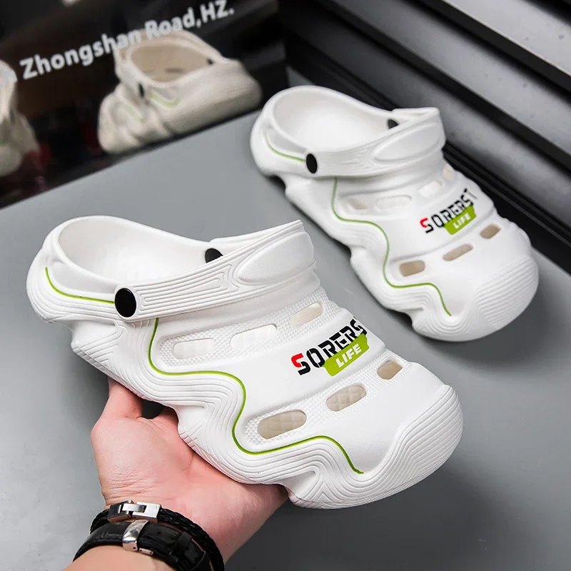 

Men's 2025 Summer Outer Wear Non-Slip Sports and Leisure Toe-Toe Slippers Thick-Soled Beach Sandals