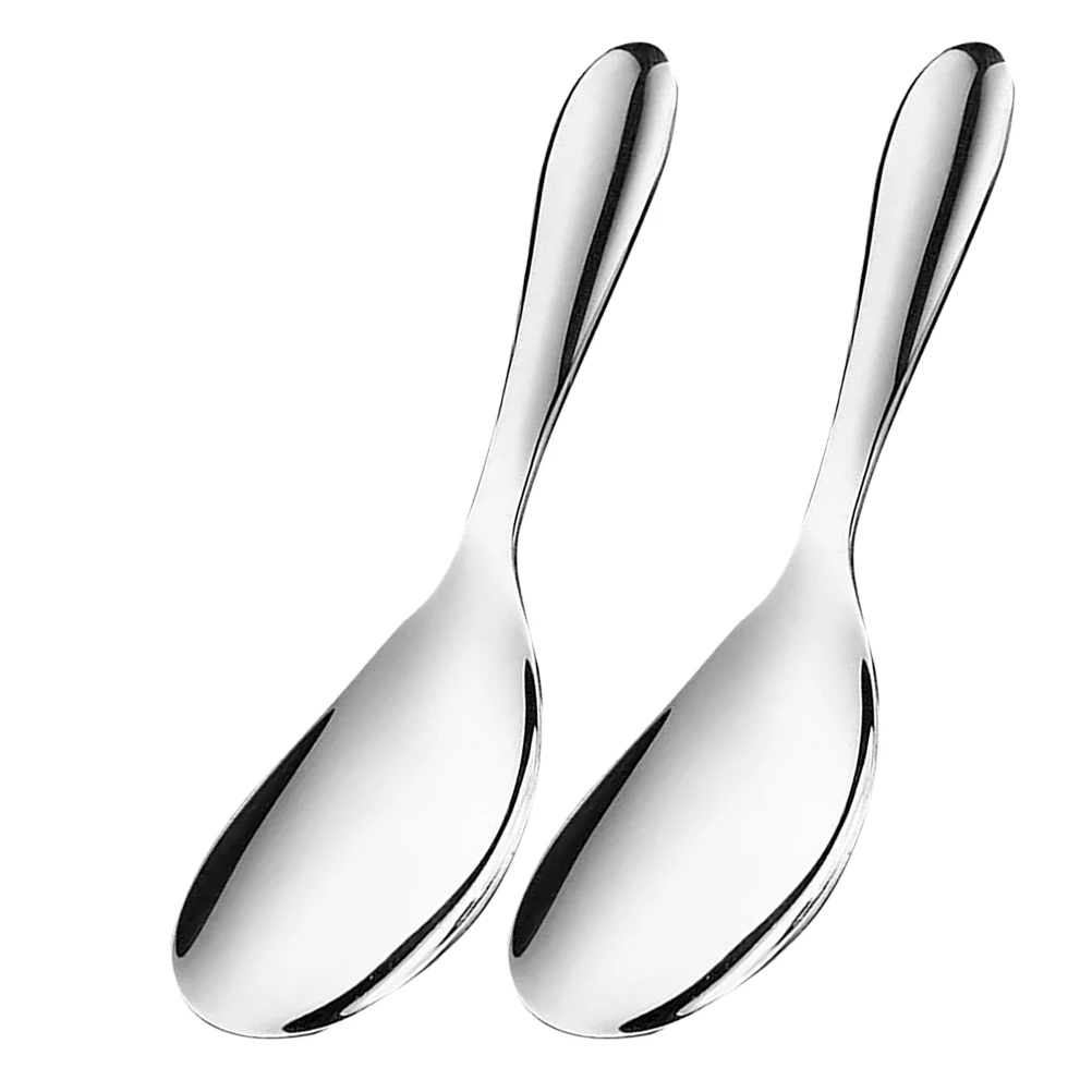 

2 Pcs Kitchen Rice Spoon Serving for Large Cooking Slotted Making Food Server Spatula Metal Multifunction