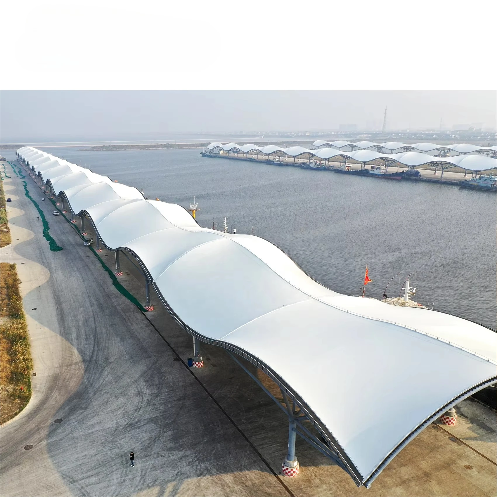 Heavy Duty PTFE Tensile Membrane Canopy Waterproof Metal Frame Poly Tunnel Greenhouse Outdoor Garden Shelter Carport Tent