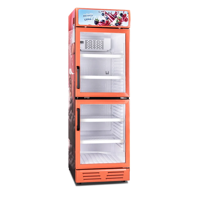custom.Commercial Glass Door Beverage Display Cooler Drinks Fridge Supermarket Refrigerator Upright Freezer Showcase