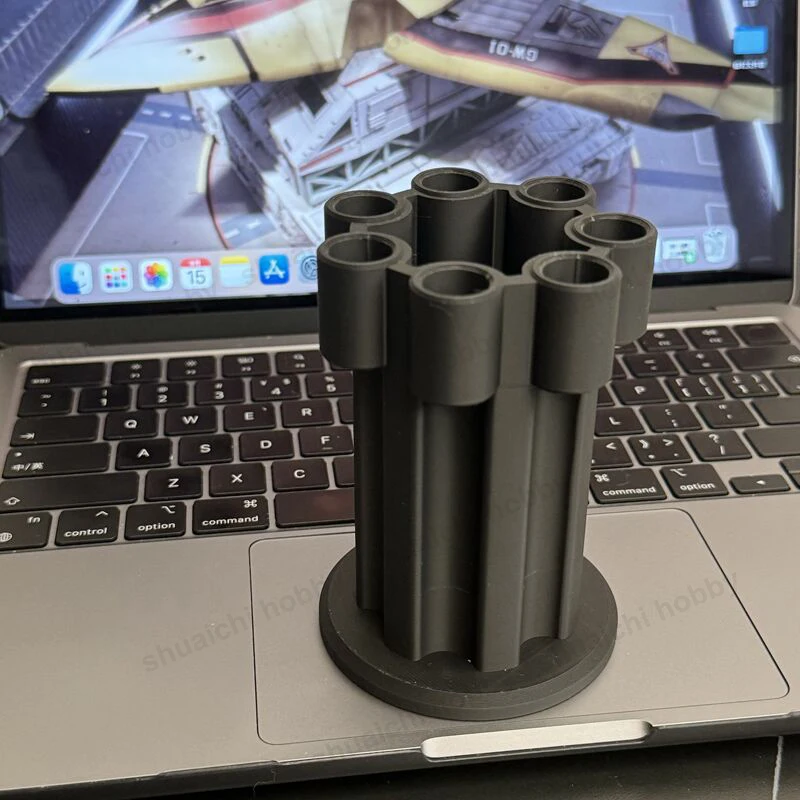 1 SZT. Drukowany w 3D organizer na śrubokręty PLA, wysokość 109 mm, czarny/niebieski, uniwersalny stojak na narzędzia naprawcze do modeli RC, samochodów i dronów