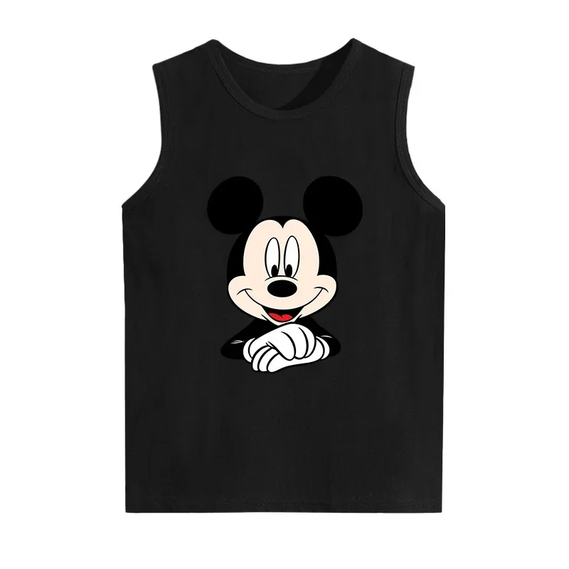 Cartoon Mickey Minnie Cotton O-Neck Sleeveless Bodysuits Baby Boys Girls Clothes Summer Causal Tshirt Children Tops Tees Costume