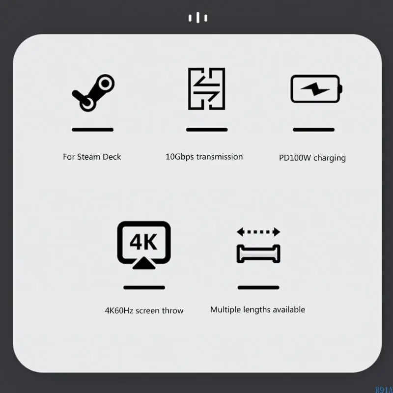 R91A USB C TO 100W CARGA RÁGIO ÂNGULO RETO USB para digitar CABE