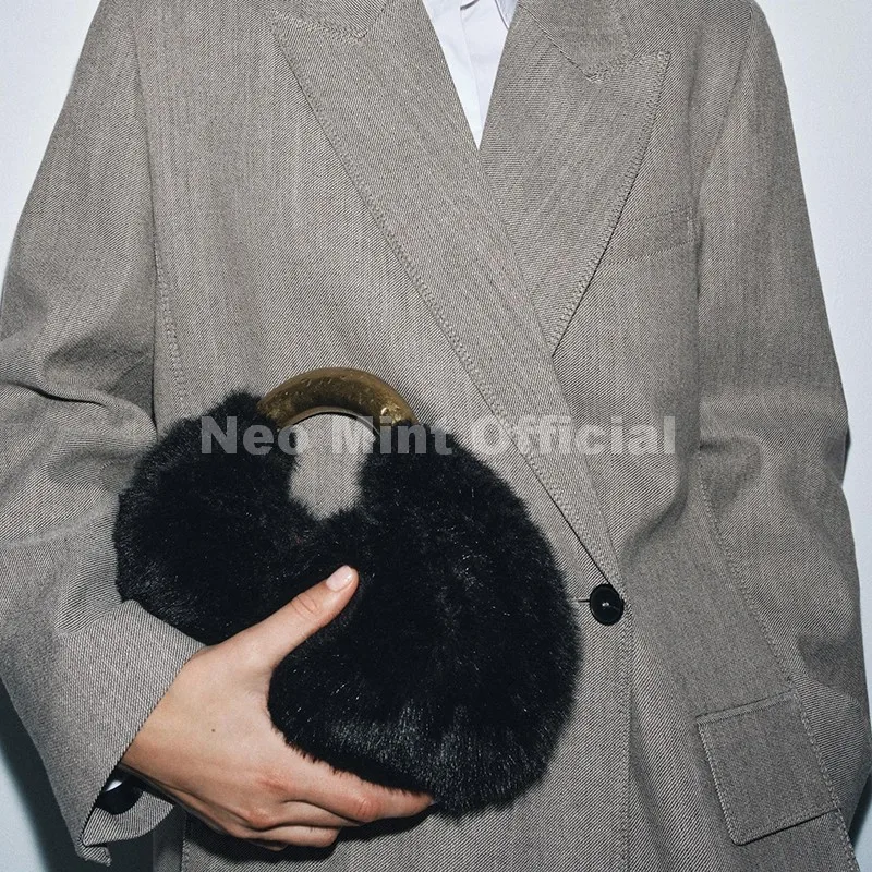 Neo Mint 2025 الشتاء الفاخرة العلامة التجارية مصمم فو الفراء حقيبة يد السيدات النساء نادي الحفلات حقيبة كتف الفتيات رقيق عبر الجسم حقائب #5