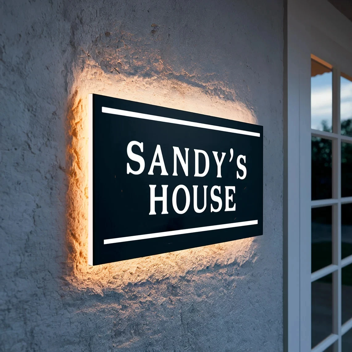 

Personalized House Plaque Custom 3D LED Illuminated House Number and Address Name Sign Lighted Acrylic Wall Plate Outdoor Decor