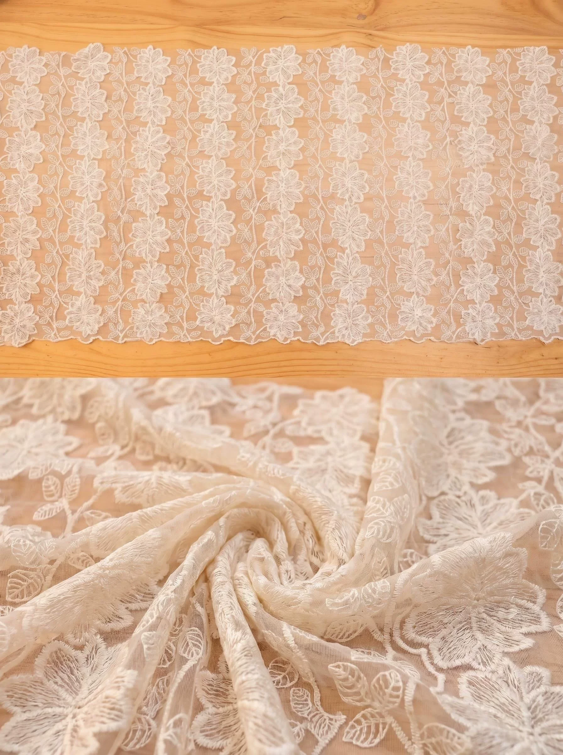 1yard Unique flowers embroidery fabrics for clothing New mesh tissu diy Wedding dresses and formal wear fabric - view 6