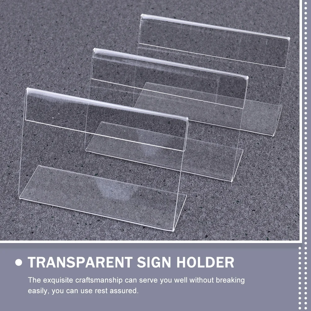 

25pcs Transparent Acrylic Table Top Sign Holders Display Stands for Cards Menus Price Tags Brochures Office Hotel