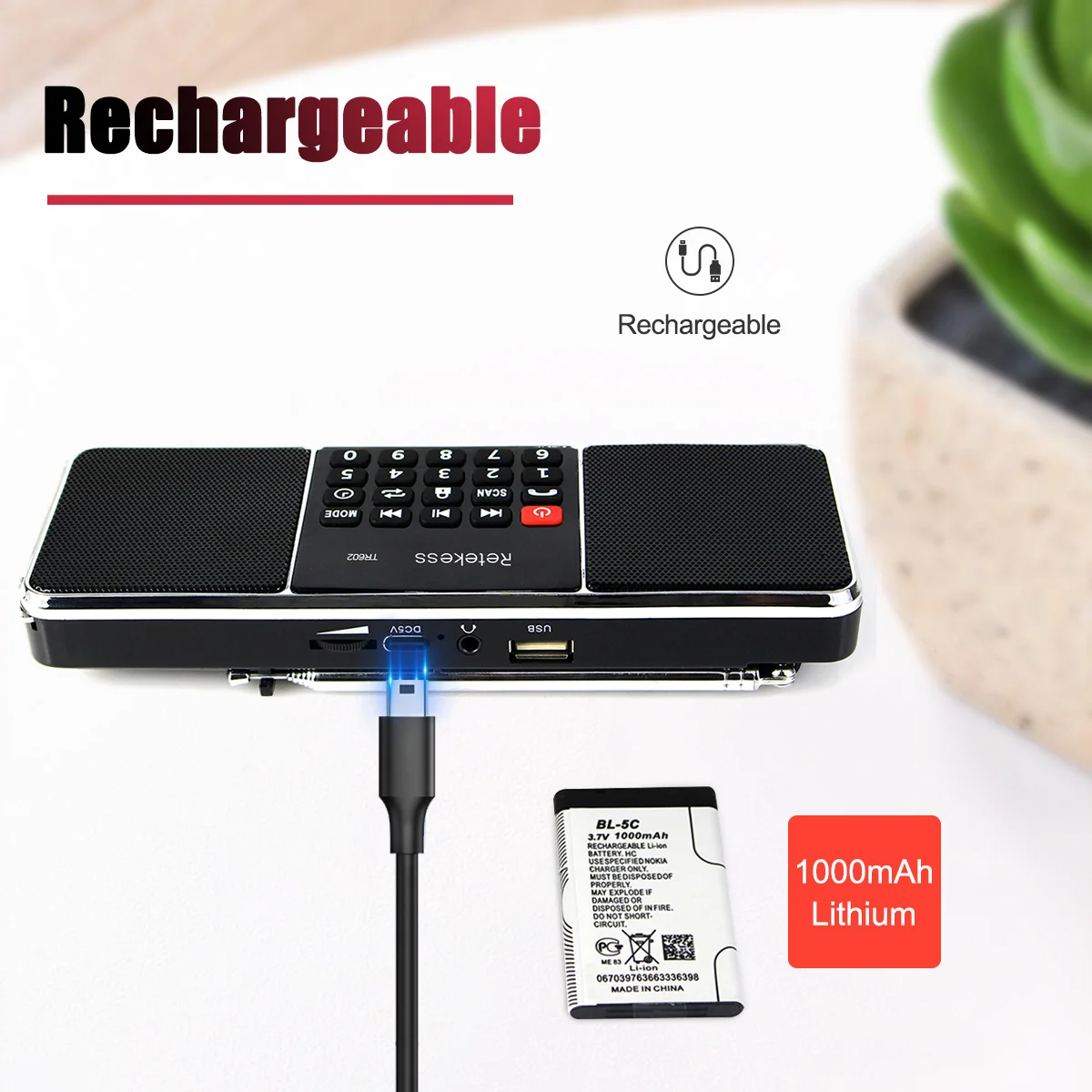 Retekess TR602 радиоприёмник приемник fm радио портативная колонка мп3 плеер стерео фм радиоприемник fm radio bluetooth радио на батарейках радиостанция Handsfree Call поддержка TF/SD-карты Светодиодный дисплей