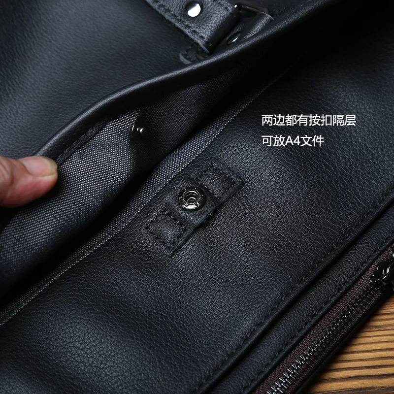 NZPJ Echtem Leder Männer Aktentasche Natürliche Rindsleder Casual Handtasche Weiche Leder Business Schulter Tasche Für 16 Zoll Laptop – Detail 16