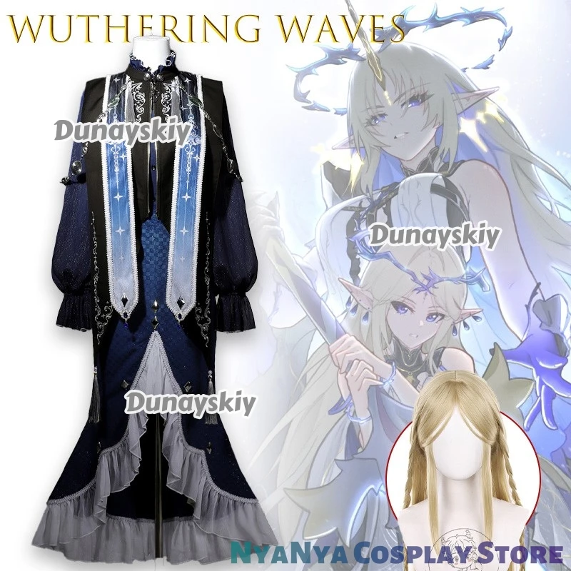 ‌ ‌ ‌ ‌ ‌ Wuthering Waves Cartethyia Lolita Gothic Witch Хэллоуин Косплейコス pronto Аниме Наряд Вечеринка Карнавал Хэллоуин Косплей ‌