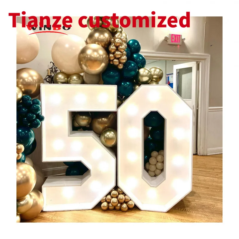 (customized)Winbo Customized Waterproof Light Up Numbers Sign NO MOQ Led Large Light Up Number Marque Letter