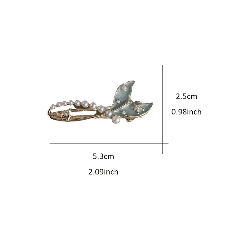 Super Fee Perle Fischschwanz Haarspange High-End-Seitenpony Clip Legierung Haarnadel Damenmode Entenschnabel Clip Haarschmuck – Detail 1