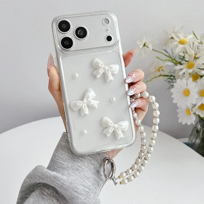 

Cute White Bow Phone Case For Samsung Galaxy S26 Ultra S25 S24 S23 S22 Plus S21 FE A57 A54 A35 A37 A55 A53 A16 A06 Soft Cover