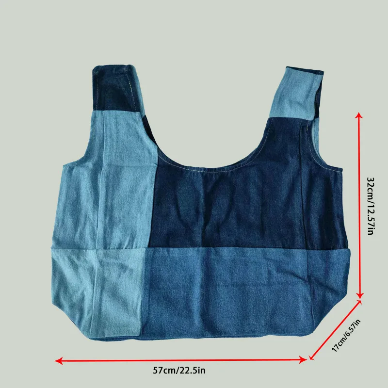 Jamhoo Vintage Patchwork Design damskie torby na ramię dla kobiet moda Denim torebki damskie dżinsy o dużej pojemności duże torby Bolsa