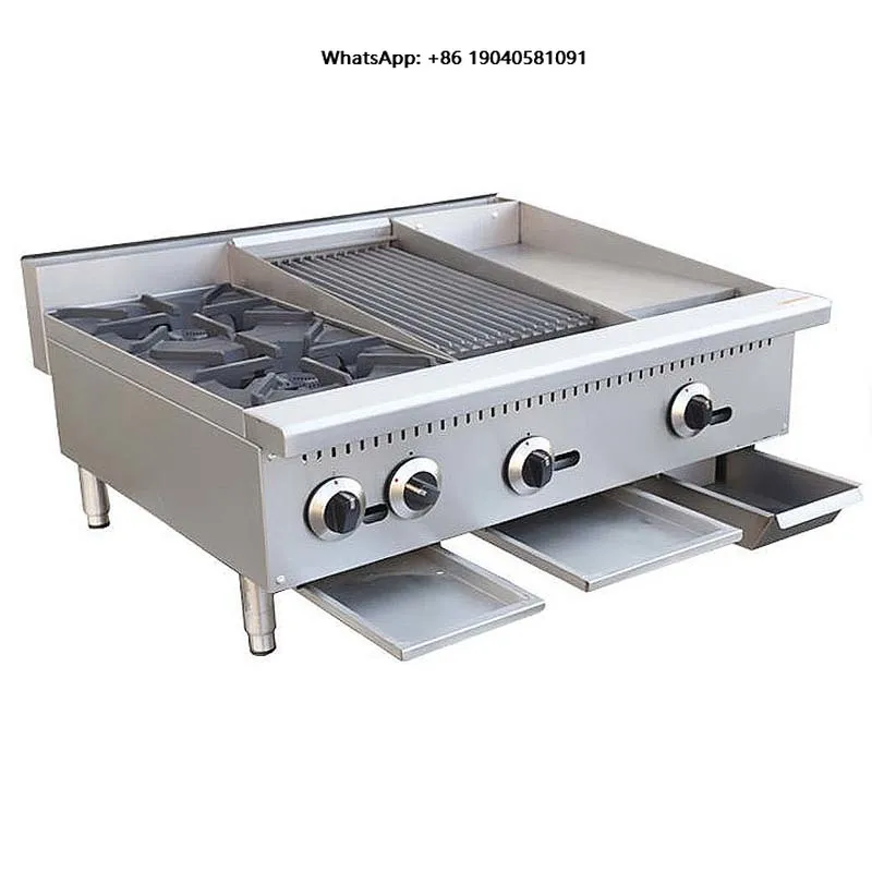 Commercial Counter Top Gas Cook Top Series Charbroiler Range Gas Cooking Stove with BBQ Grill Commercial Cooking Equipment