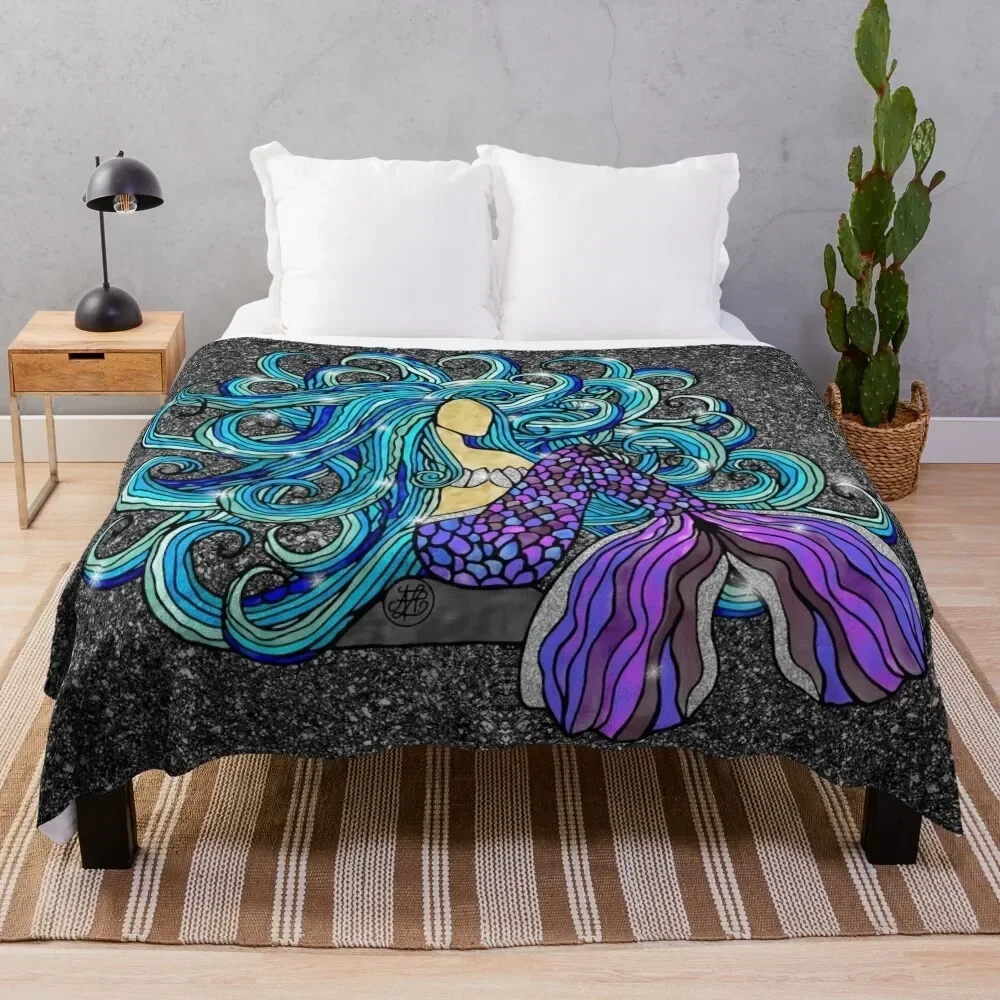 

Midnight Mermaid Throw Blanket Shaggy Sofas Nap heavy to sleep Blankets