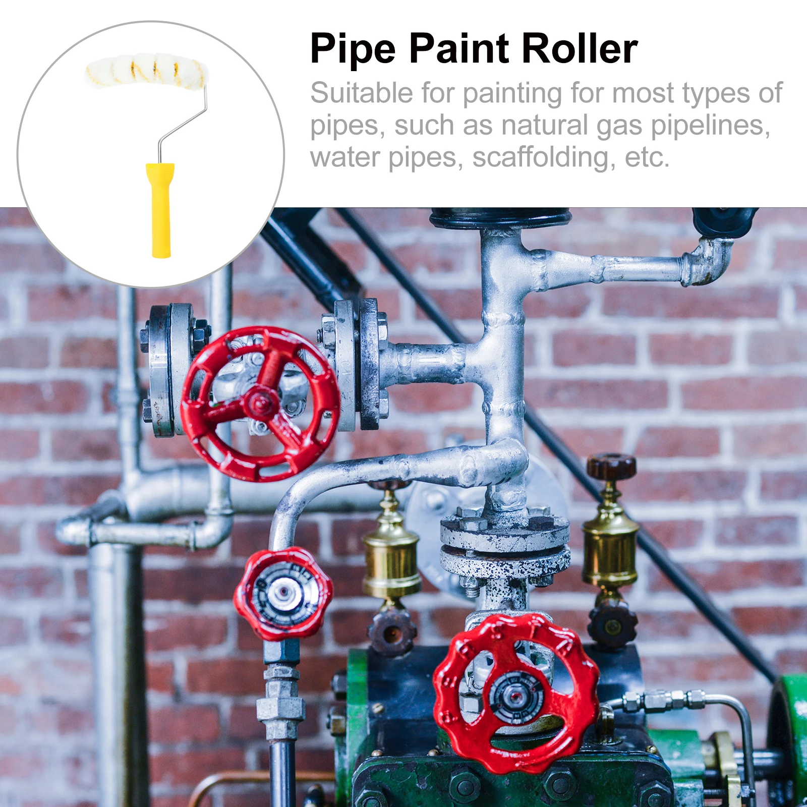 

7 Wheels Arc Shape Paint For Pipeline Painting Lightweight Multi Wheels Roller Tube Paint Brush Roller Painting Tool Arc Tube