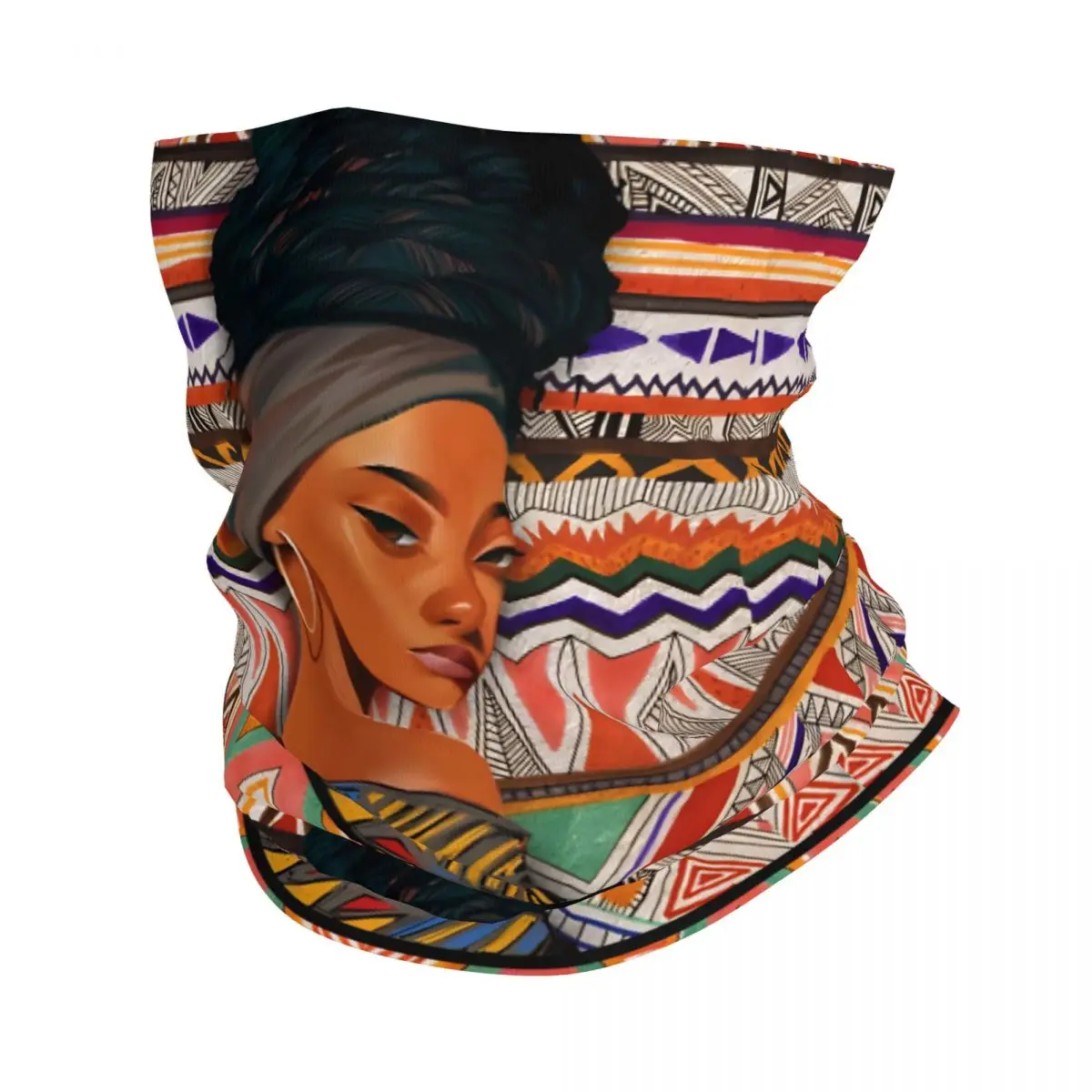 

African Beauty Thin Wrap Scarf Bandana Neck Gaiter Face Cover Headband