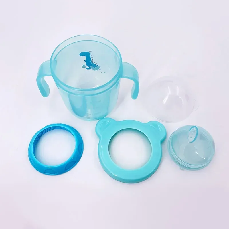 Baby Learning Drinking Cup Infants Feeding Hand Shank Bottles Child Water Cup with Double Handle Leakproof Infants Duckbill Cup