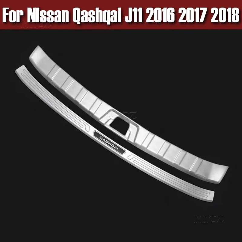 

For Nissan Qashqai J11 2016 2017 2018 Stainless Steel Rear Bumper Protector Sill Trunk Tread Plate Trim Car Accessories