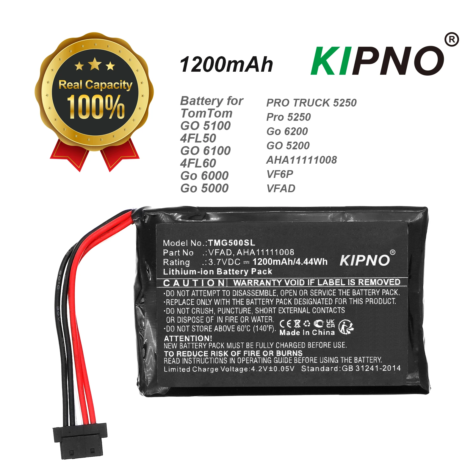 

VFAD AHA11111008 Battery 1100mAh GPS Battery For TomTom 4FL50 4FL60 Go 5000 GO 5100 Go 6000 GO 6100 PRO TRUCK 525 GPS DVR