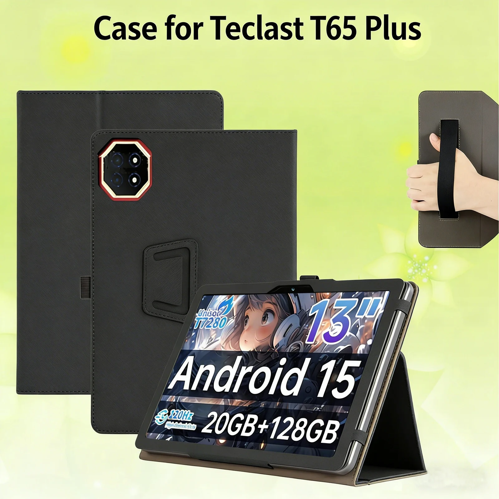 Case for Teclast Tab T65 Plus 13.4inch Tablet Cover Protective Shockproof PU Leather Material Kick-Stand Function