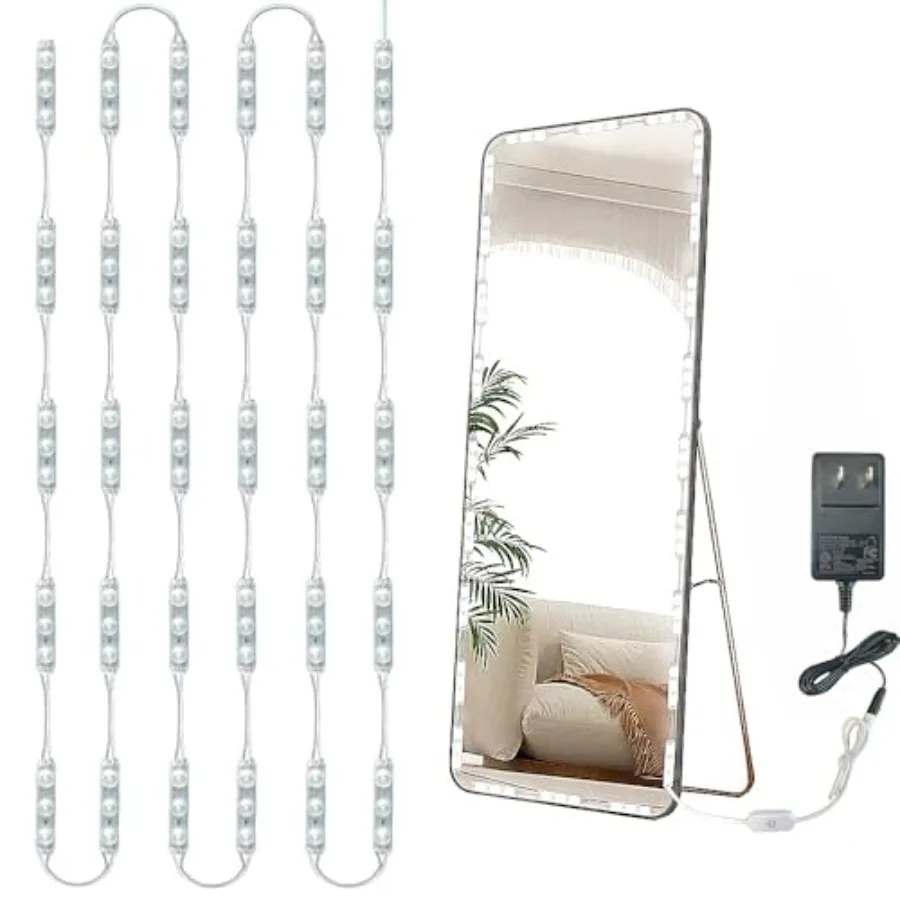 Hollywood Style Vanity Lights Kit, LED White 13.5ft Dimmable Mirror Lights, Vanity Lights for Mirror, Full Body Mirror, Vanity