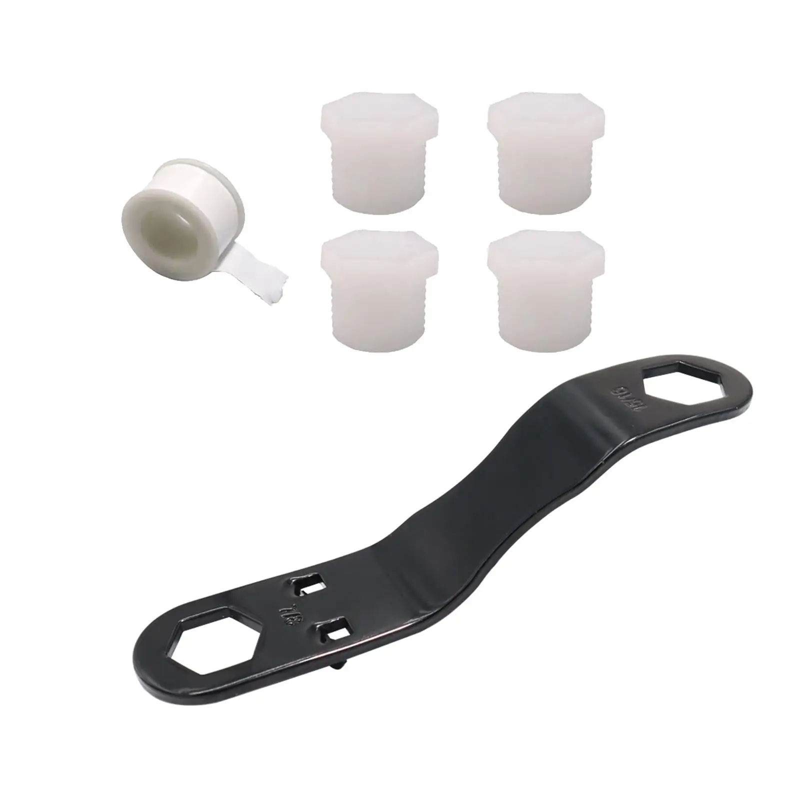RV Water Heater Drain Plug Kit Metal Angled Wrench Leakproof Tape Useful Maintenance Tools for Motorhome