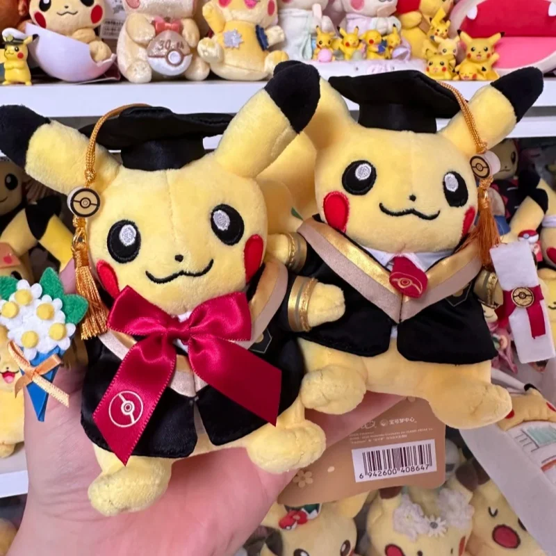 Graduation Season Pikachu Keychain Plush 20cm Soft Stuffed Animal Cap Gown Gift Class Of 2026 Collectible Toy Gift In Stock